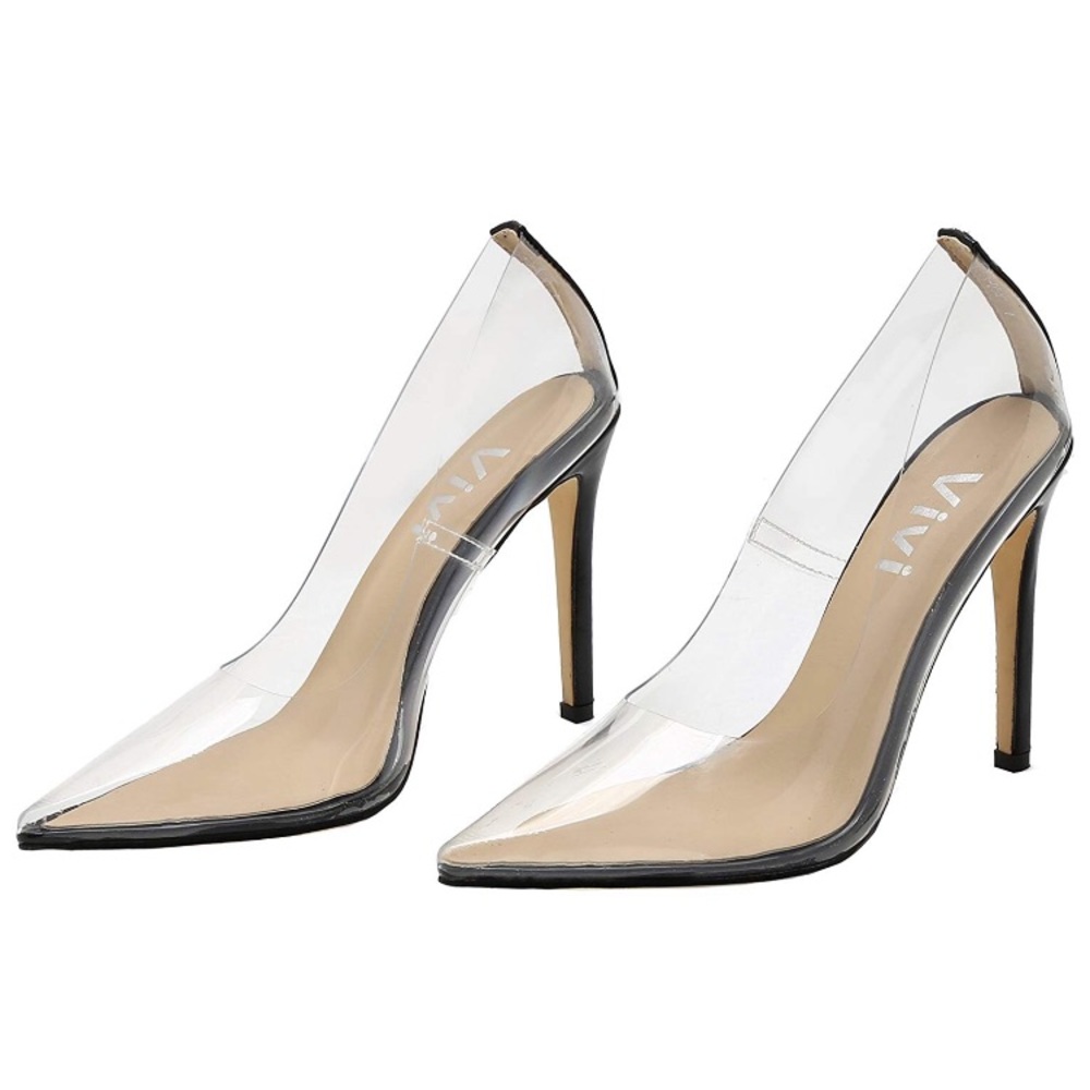 Black Perspex (clear) heel